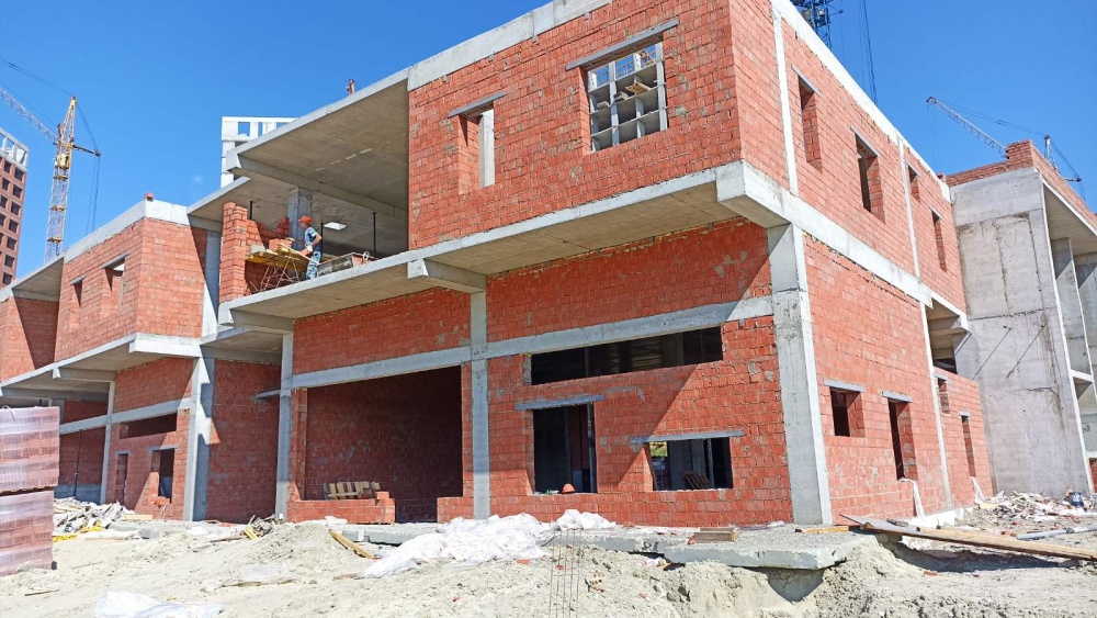 Продолжается строительство детского сада в микрорайоне №8 жилого района Арбеково