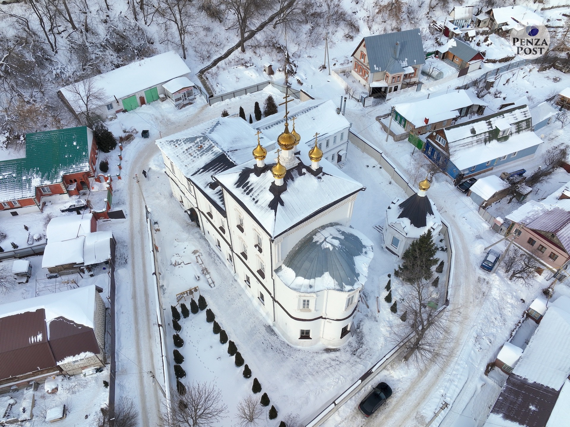 Спасо-Преображенский мужской монастырь - одна из самых старинных обителей в Пензе. Аэрофотография от The Penza Post